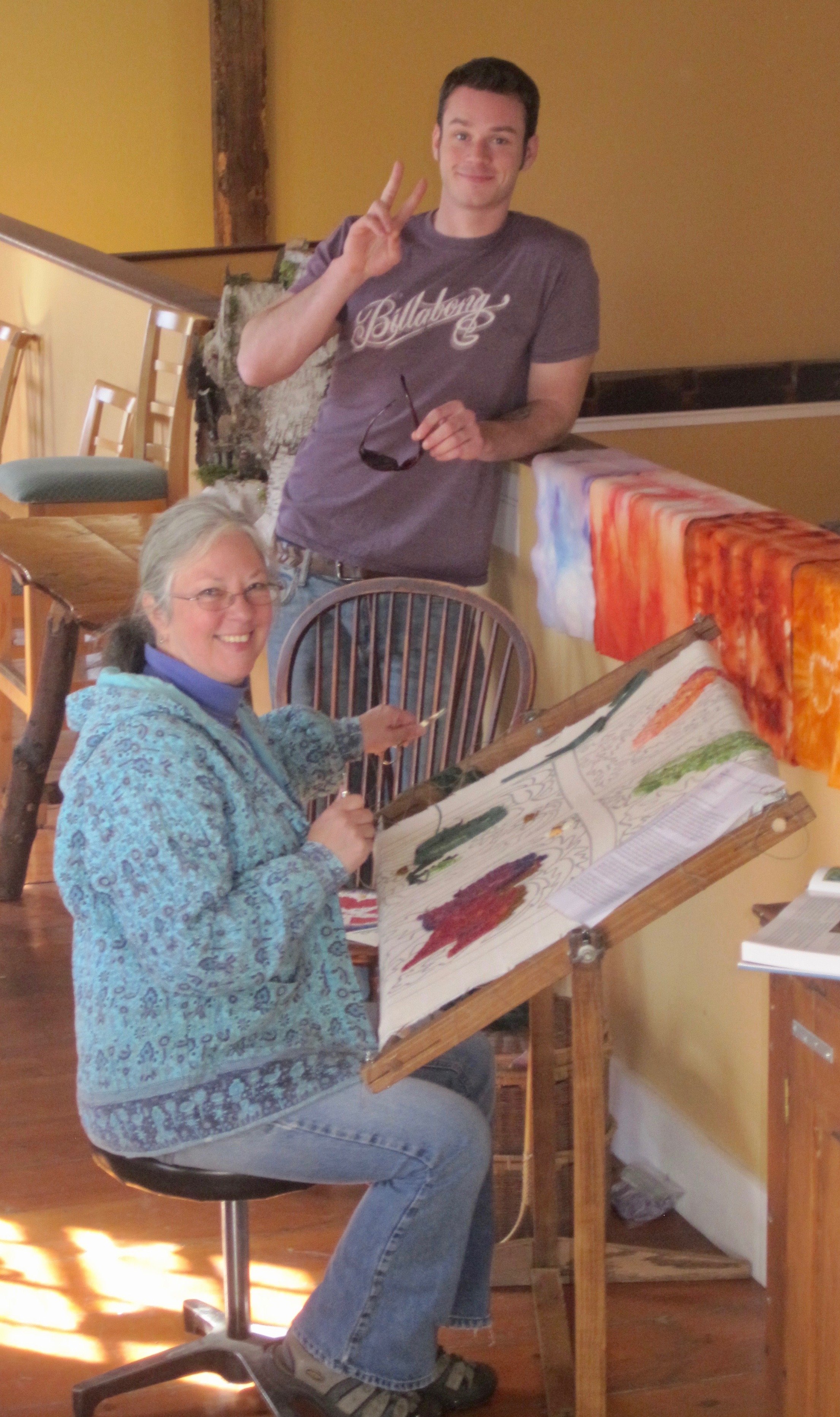 Linda Ann Johnston Reinhart doing Trillium Art